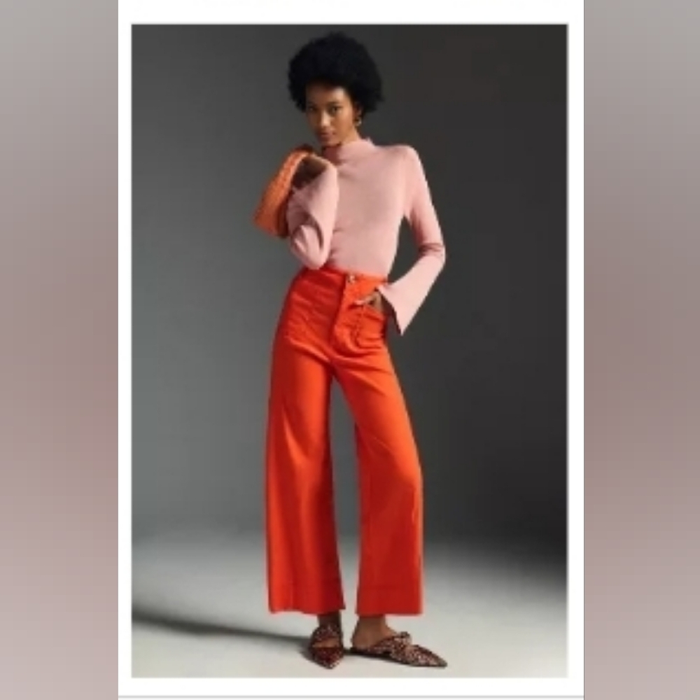 LAST ONE!!! The Colette Cropped Wide-Leg Pants by Maeve-Anthropologie